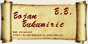 Bojan Bukumirić vizit kartica